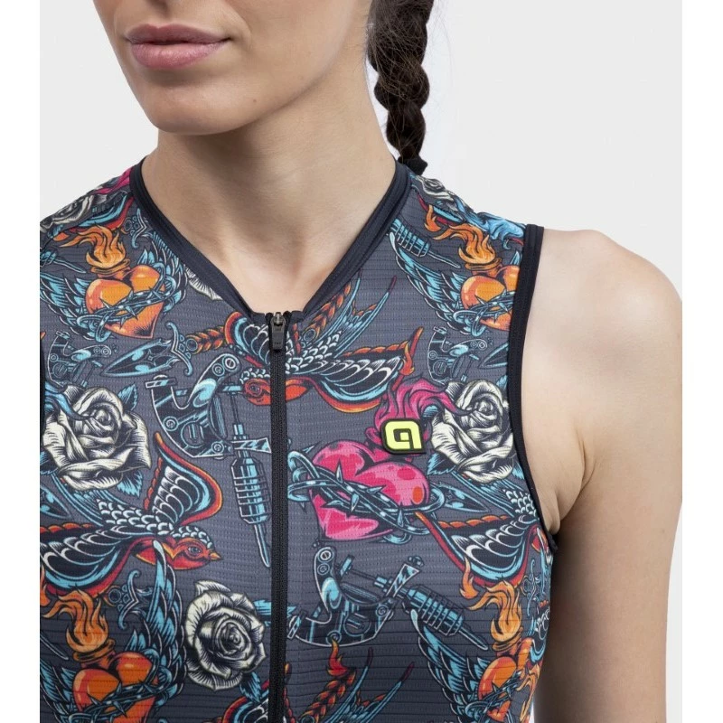 Body Ciclismo Donna ALE' PR-R TATTOO Grigio 8 Body Ciclismo Donna ALE' PR-R TATTOO Grigio - immagine 8