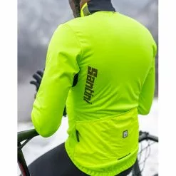 Giacca SANTINI Invernale ANTIPIOGGIA VEGA ABSOLUTE Verde Fluo -Vendite Caschi bici giacca santini invernale antipioggia vega absolute verde fluo 2