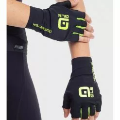Guanti Estivi Ciclismo ALE' VELOCISSIMO Nero-giallo Fluo -Vendite Caschi bici guanti estivi ciclismo ale velocissimo nero giallo fluo 2