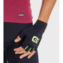 Guanti Estivi Ciclismo ALE' VELOCISSIMO Nero-giallo Fluo -Vendite Caschi bici guanti estivi ciclismo ale velocissimo nero giallo fluo 4