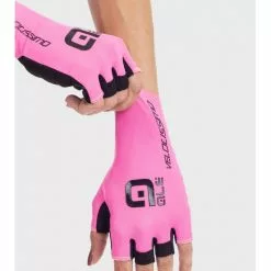 Guanti Estivi Ciclismo ALE' VELOCISSIMO Rosa Fluo-nero -Vendite Caschi bici guanti estivi ciclismo ale velocissimo rosa fluo nero 2