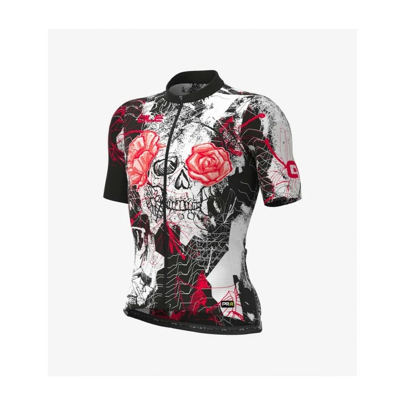 Maglia Ciclismo ALE' PR-R SKULL Nero-bianco 1 Maglia Ciclismo ALE' PR-R SKULL Nero-bianco