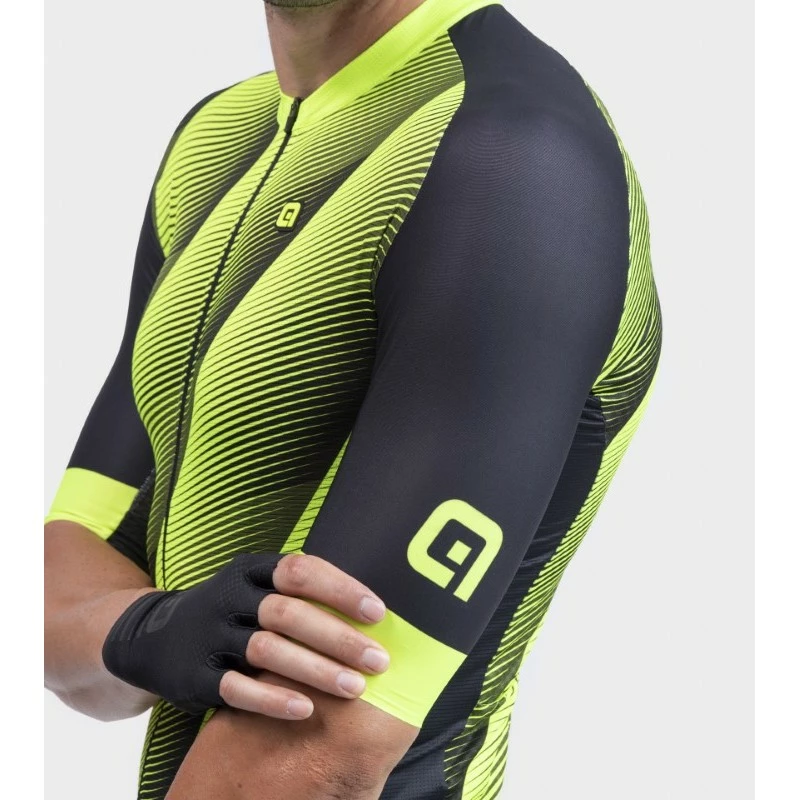 Maglia Ciclismo ALE' PR-R SQUARE Giallo Fluo 3 Maglia Ciclismo ALE' PR-R SQUARE Giallo Fluo - immagine 3