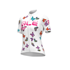 Maglia Ciclismo Donna ALE' PR-R BUTTERFLY Bianco