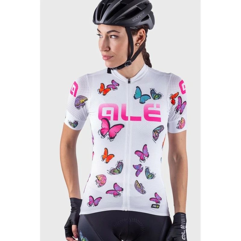 Maglia Ciclismo Donna ALE' PR-R BUTTERFLY Bianco 6 Maglia Ciclismo Donna ALE' PR-R BUTTERFLY Bianco - immagine 6