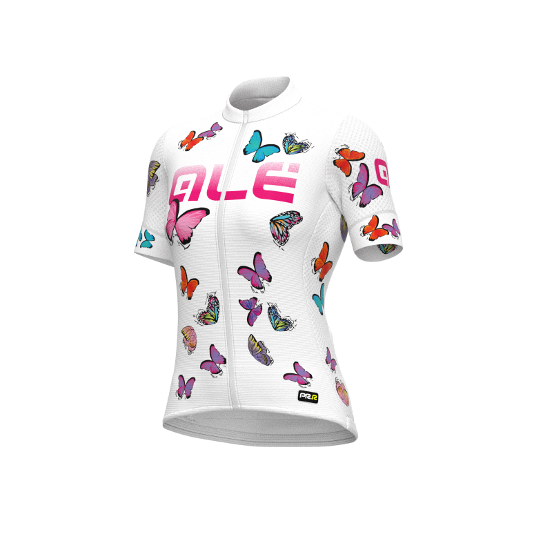 Maglia Ciclismo Donna ALE' PR-R BUTTERFLY Bianco 1 Maglia Ciclismo Donna ALE' PR-R BUTTERFLY Bianco