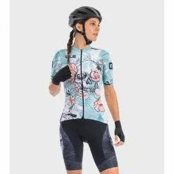 Maglia Ciclismo Donna ALE' PR-R SKULL Acqua