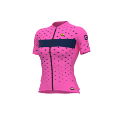 Maglia Ciclismo Donna ALE' PR-R STARS Rosa Flu-blu Marino