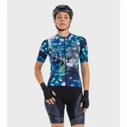 Maglia Ciclismo Donna ALE' PR-R TIGER Blu-azzurro -Vendite Caschi bici maglia ciclismo donna ale pr r tiger blu azzurro 3