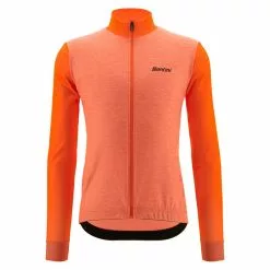 Maglia Ciclismo Invernale SANTINI Maniche Lunghe COLORE PURO Arancio
