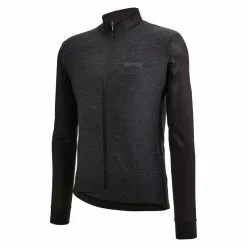 Maglia Ciclismo Invernale SANTINI Maniche Lunghe COLORE PURO Nero