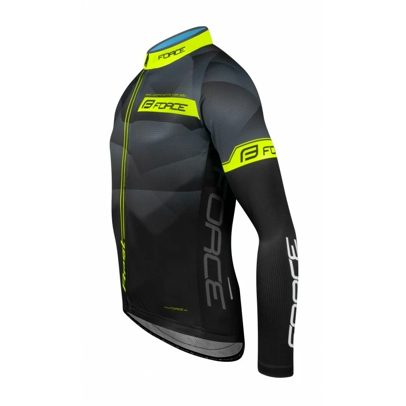 Maglia Ciclismo Maniche Lunghe FORCE BEST Nero Fluo 3 Maglia Ciclismo Maniche Lunghe FORCE BEST Nero Fluo - immagine 3