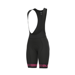 Pantaloncini Ciclismo Donna ALE' PR-R STRADA Nero-rosa Fluo