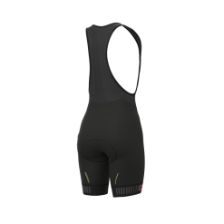 Pantaloncini Ciclismo Donna ALE' SOLID TRAGUARDO Nero-rosa Fluo