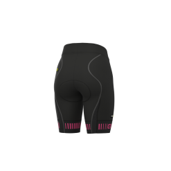 Pantaloncini Ciclismo Donna Senza Bretelle ALE' PR-R STRADA Nero-rosa Fluo