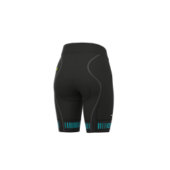 Pantaloncini Ciclismo Donna Senza Bretelle ALE' PR-R STRADA Nero-turchese