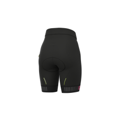 Pantaloncini Ciclismo Donna Senza Bretelle ALE' SOLID TRAGUARDO Nero-rosa Fluo