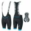 Pantaloncini Ciclismo Fondello In Gel FORCE FAME Nero Blu