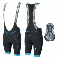 Pantaloncini Ciclismo Fondello In Gel FORCE FAME Nero Blu