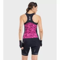 Top Donna Ciclismo ALE' SOLID TRIANGLES Rosa Fluo-viola -Vendite Caschi bici top donna ciclismo ale solid triangles rosa fluo viola 4